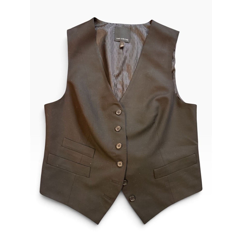 The Limited Black Tailored Suit Vest M Menswear Waistcoat Office Siren Y2K